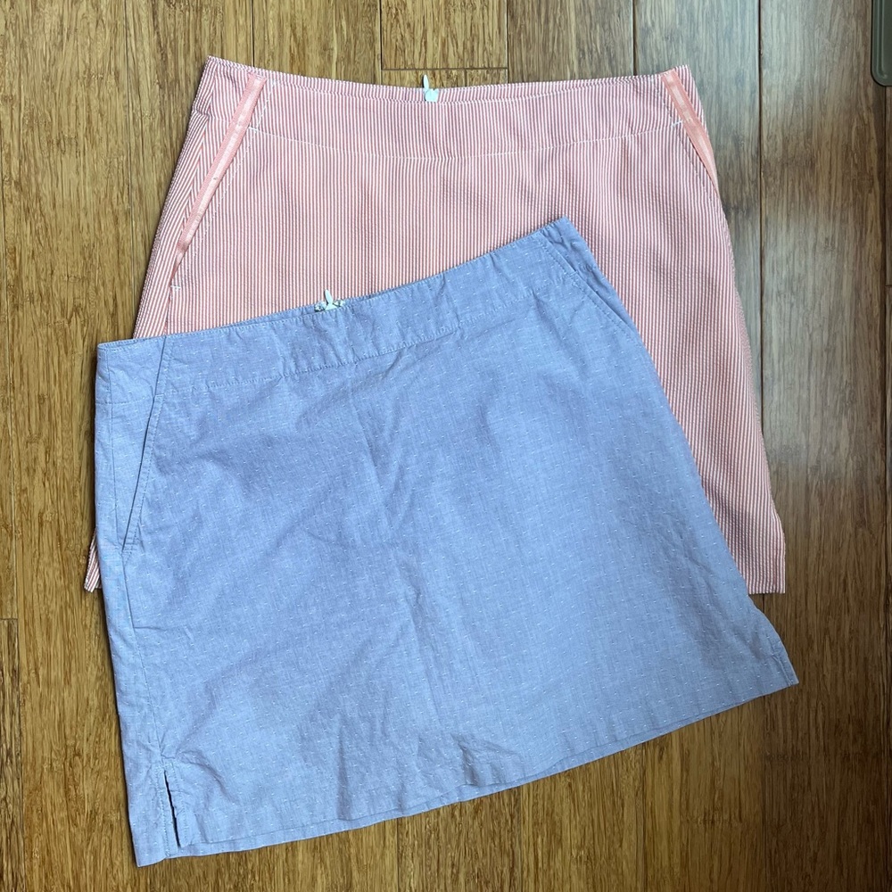 Lady Hagen Essential Seersucker Orange Striped, Purple Skort Bundle Size 2. 1265